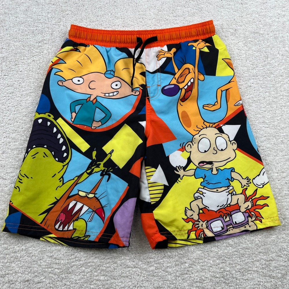 AOP Nickelodeon 90s Characters‎ Kids XL Swim Trunks Rugrats Hey Arnold